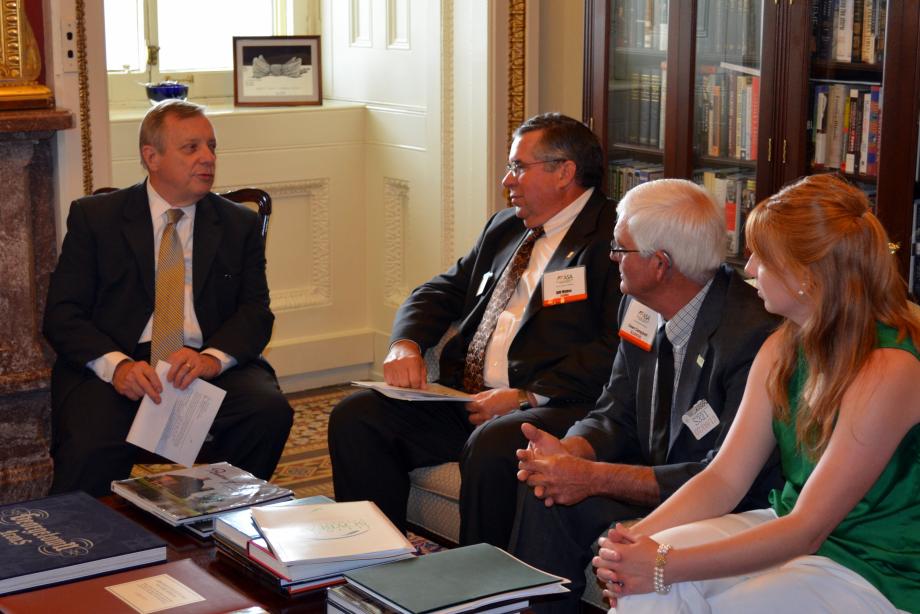 U.S. Senator Dick Durbin (D-IL) met with members of the Illinois Soybean Association to discuss comprehensive immigration reform, WRDA, and the Farm Bill.